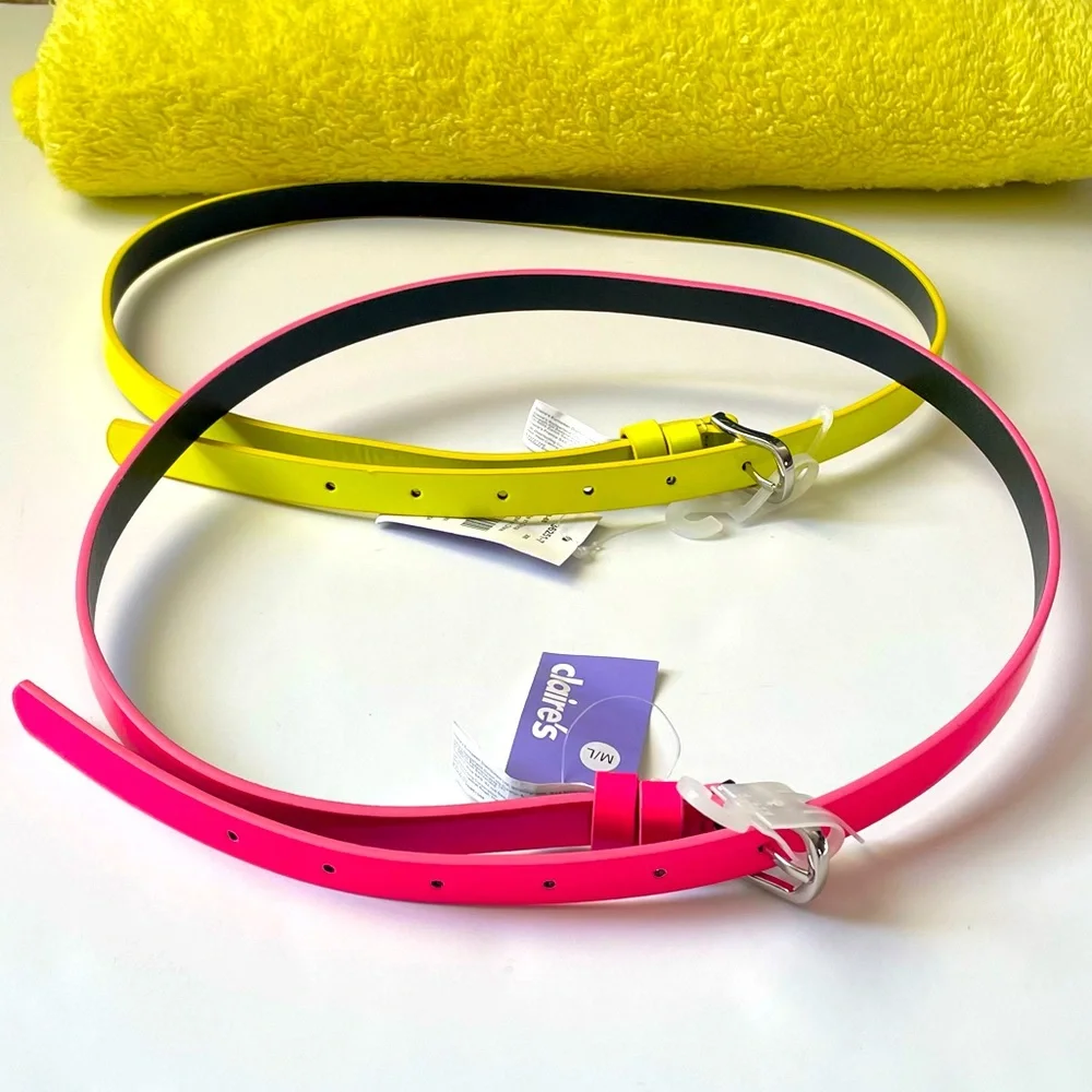 Claire’s Belt Neon Yellow Green and Pink